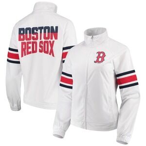 G-III Boston Red Sox White Rhinestone Full Zip Track Jacket Womens Small NWT